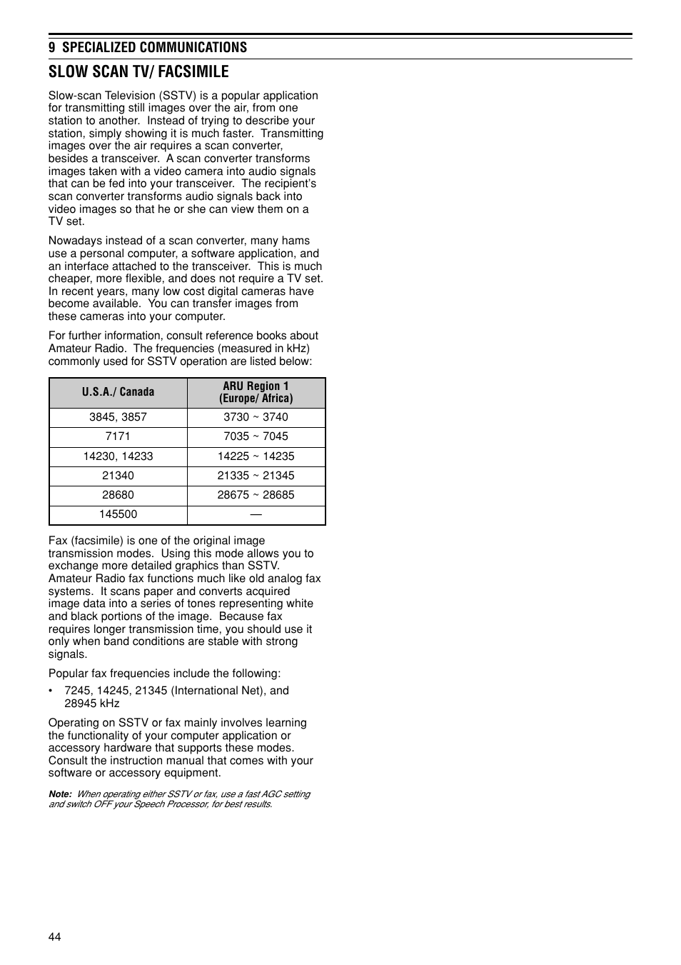 Slow scan tv/ facsimile | Kenwood TS-480SAT User Manual | Page 52 / 104