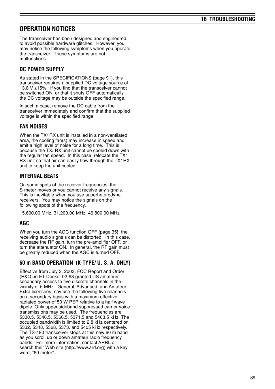 Operation notices | Kenwood TS-480SAT User Manual | Page 97 / 104