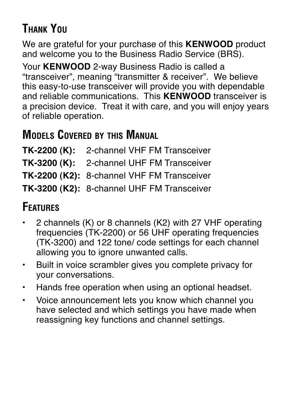 Kenwood TK-3200 User Manual | Page 2 / 42