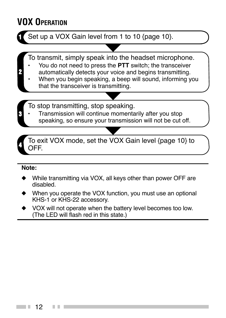 Vox o | Kenwood TK-3200 User Manual | Page 20 / 42