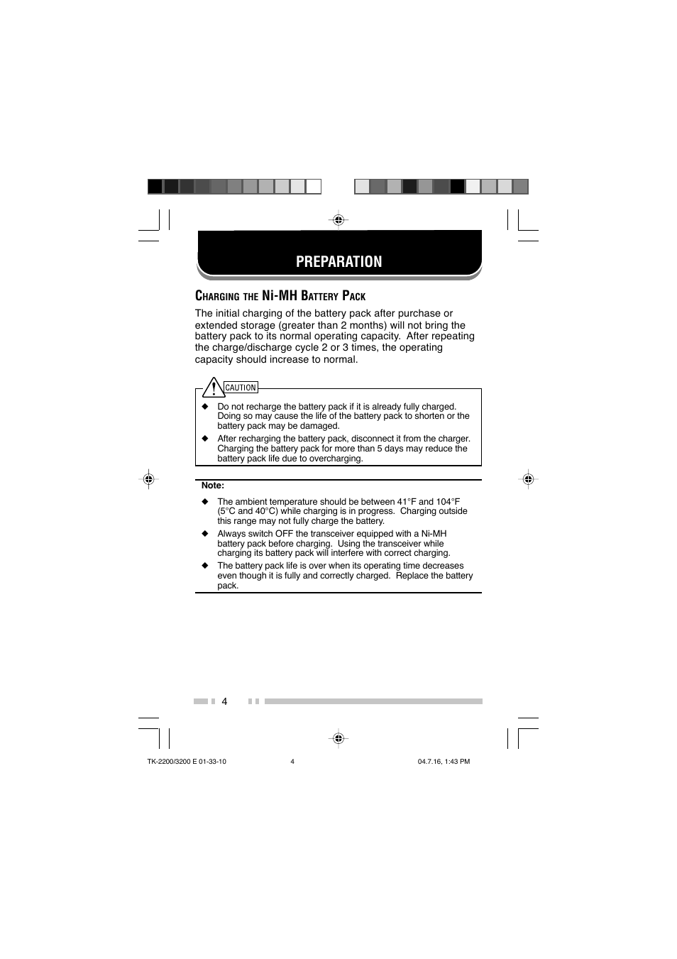 Preparation, Ni-mh b | Kenwood TK-2200 User Manual | Page 12 / 41