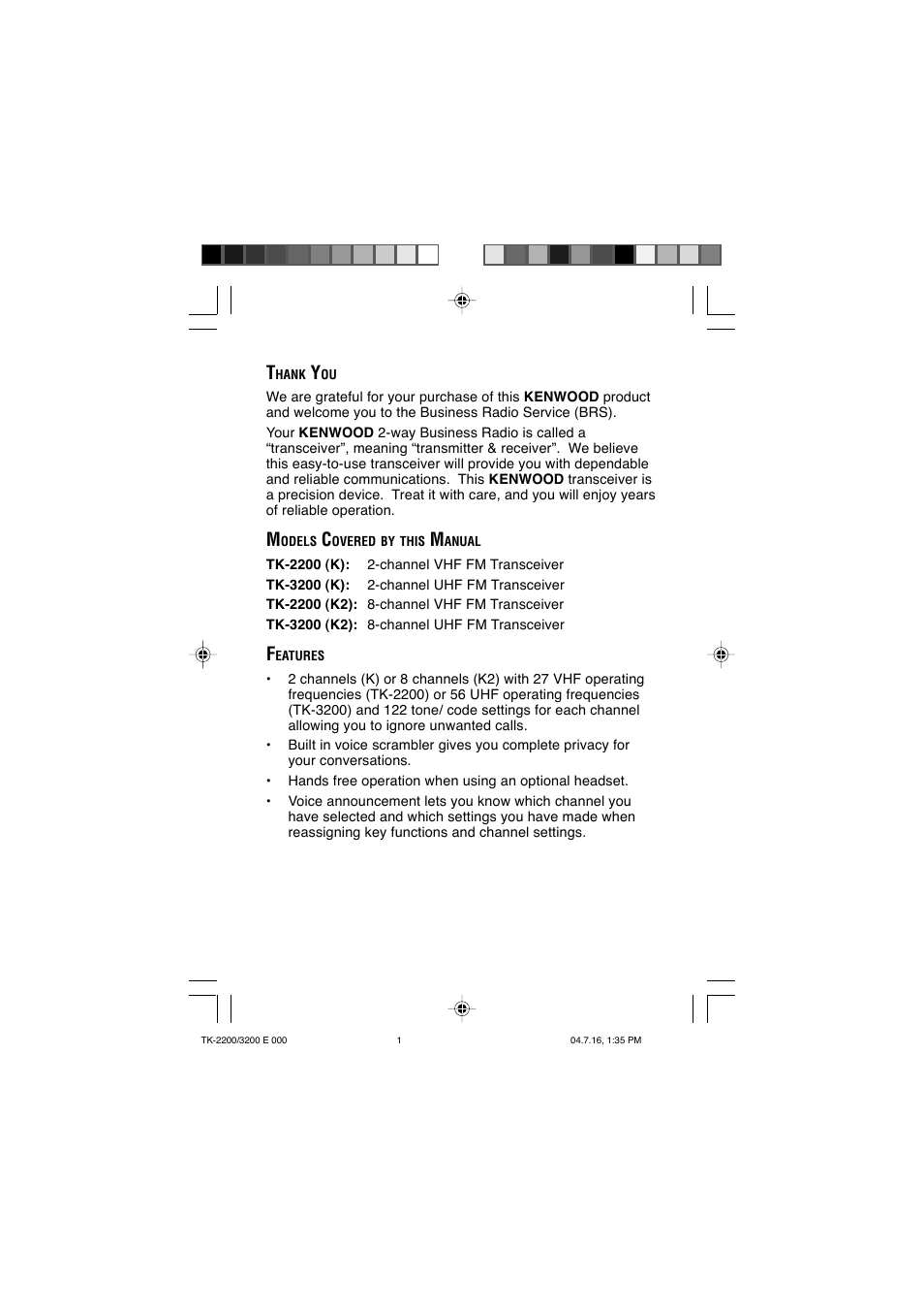 Kenwood TK-2200 User Manual | Page 2 / 41