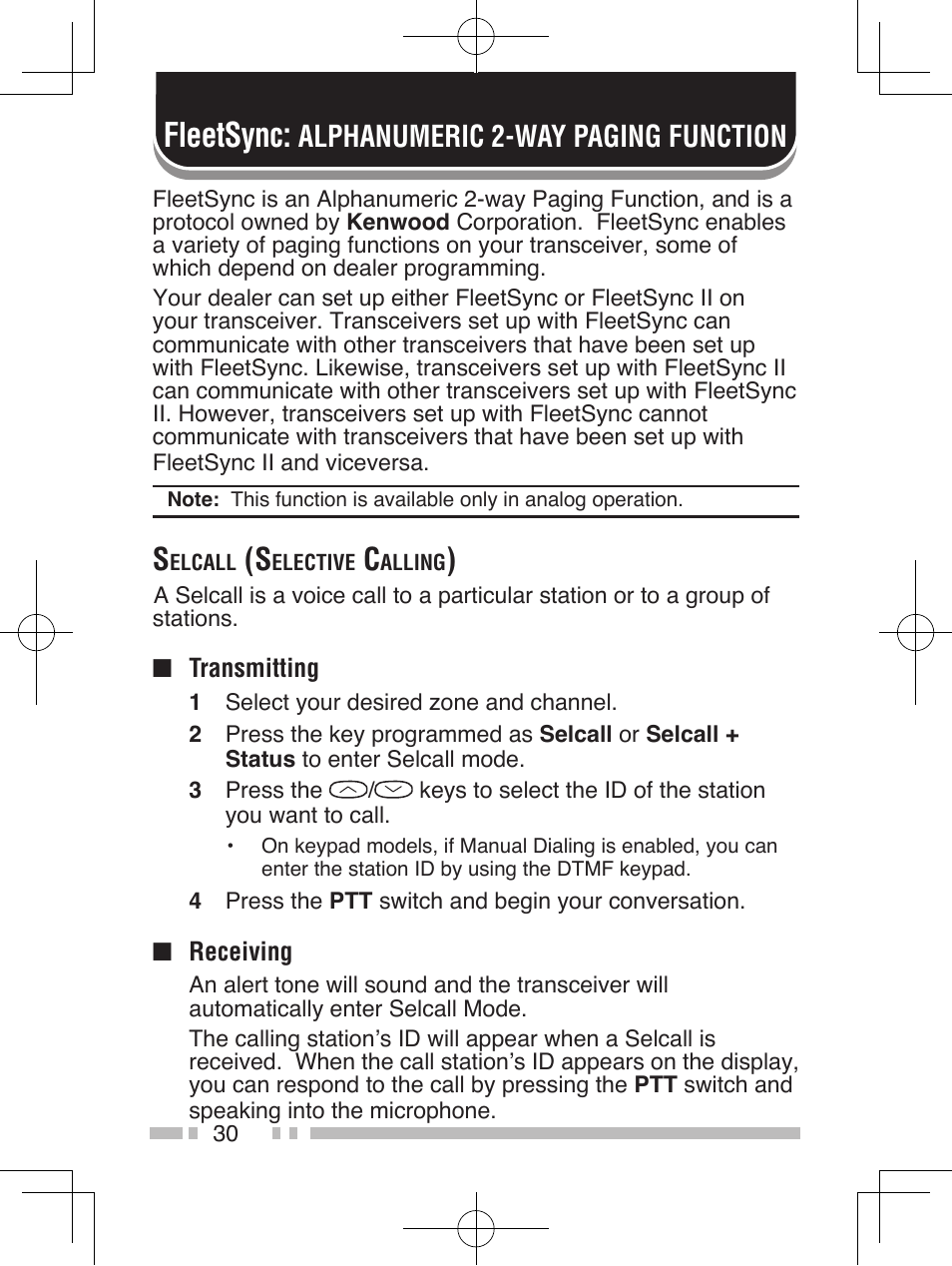 Fleetsync, Alphanumeric 2-way paging function | Kenwood NEXEDGE NX-200 User Manual | Page 39 / 59