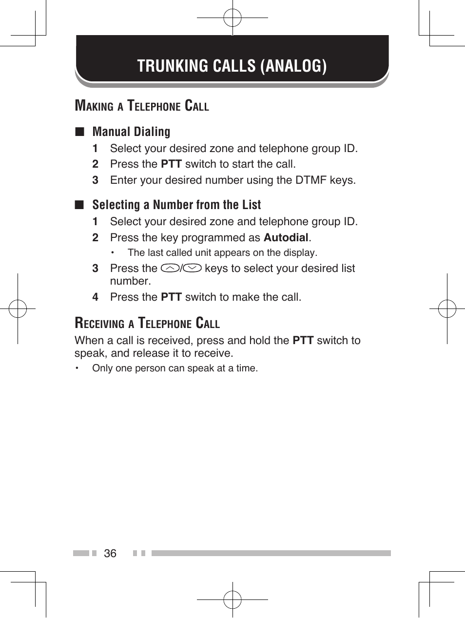 Trunking calls (analog) | Kenwood NEXEDGE NX-200 User Manual | Page 45 / 59