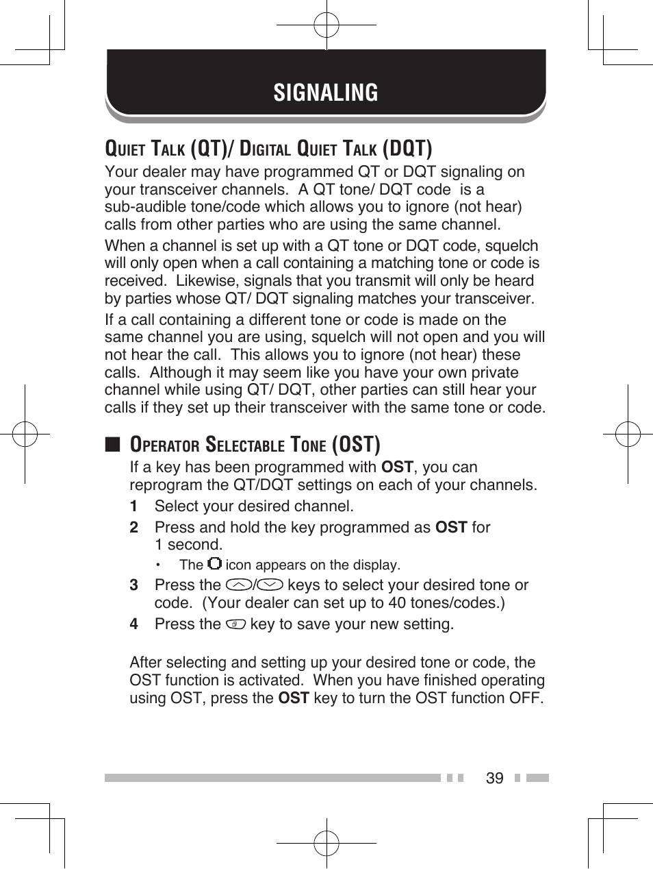 Signaling, Qt)/ d, Dqt) | Ost) | Kenwood NEXEDGE NX-200 User Manual | Page 48 / 59