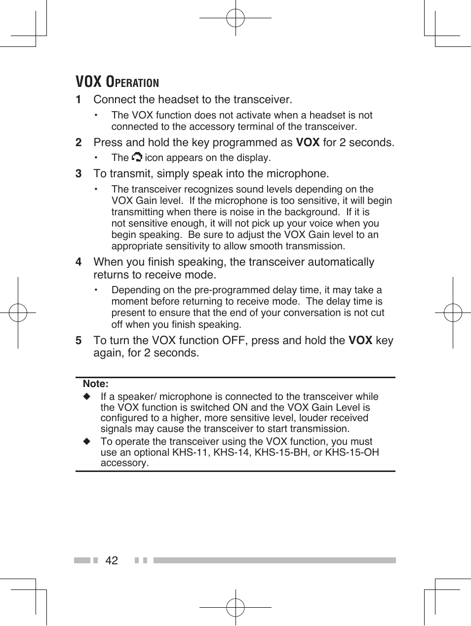 Vox o | Kenwood NEXEDGE NX-200 User Manual | Page 51 / 59
