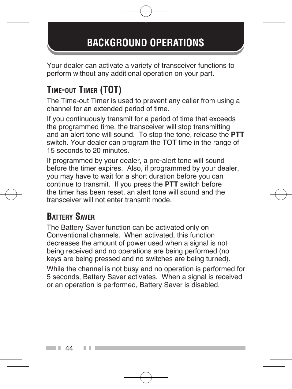 Background operations, Tot) | Kenwood NEXEDGE NX-200 User Manual | Page 53 / 59