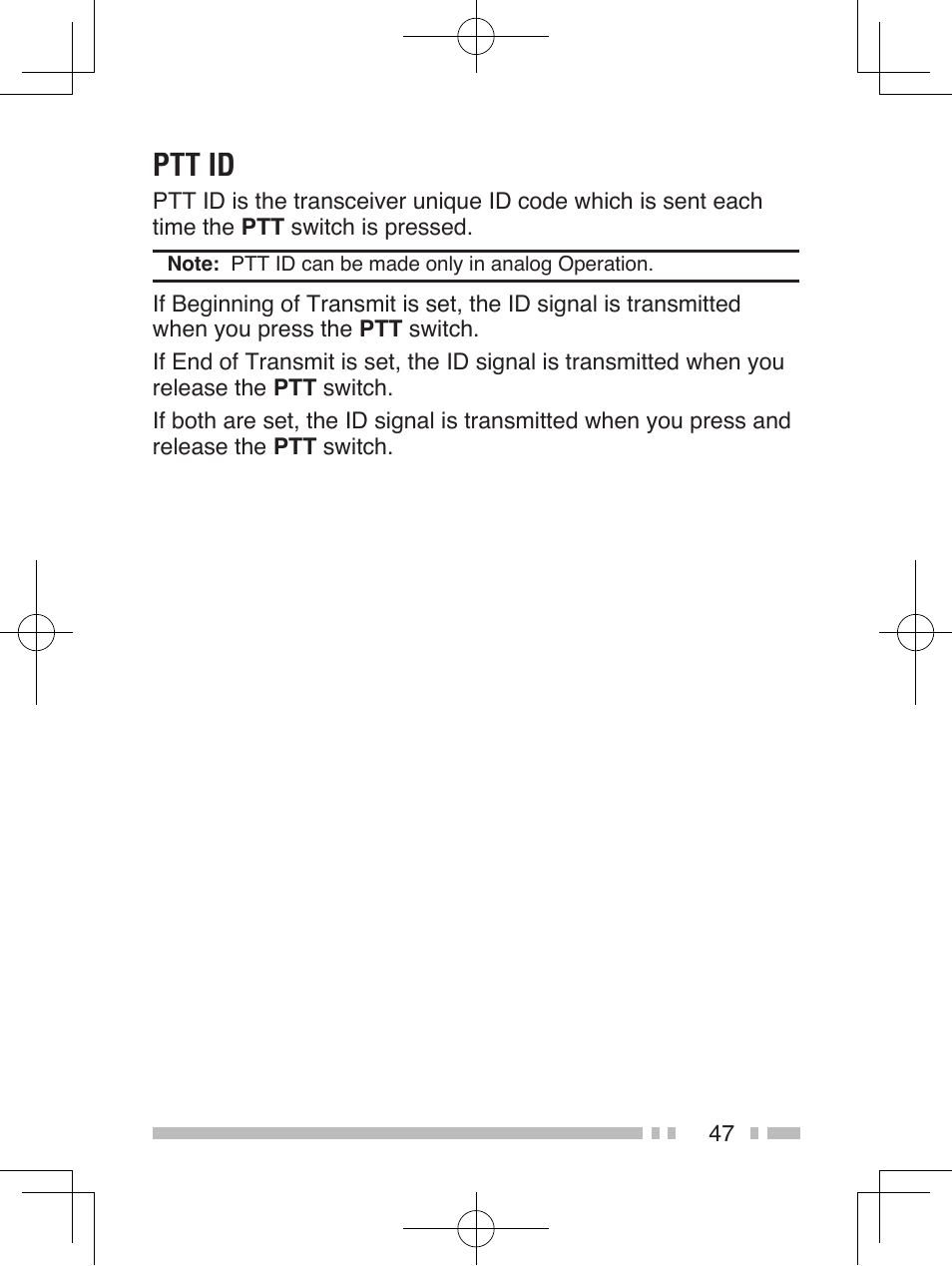 Ptt id | Kenwood NEXEDGE NX-200 User Manual | Page 56 / 59