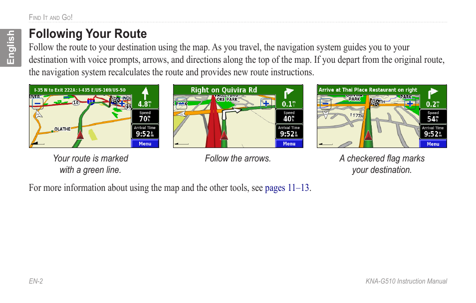 Following your route, Following.your.route | Kenwood KNA-G510 User Manual | Page 8 / 160