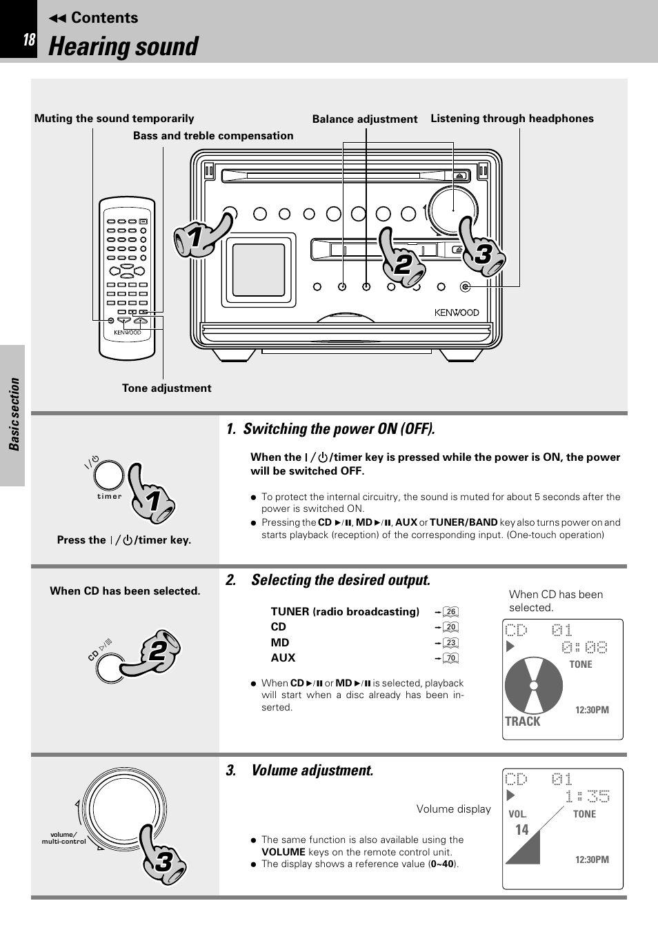 Hearing sound | Kenwood HM-582MD User Manual | Page 18 / 84