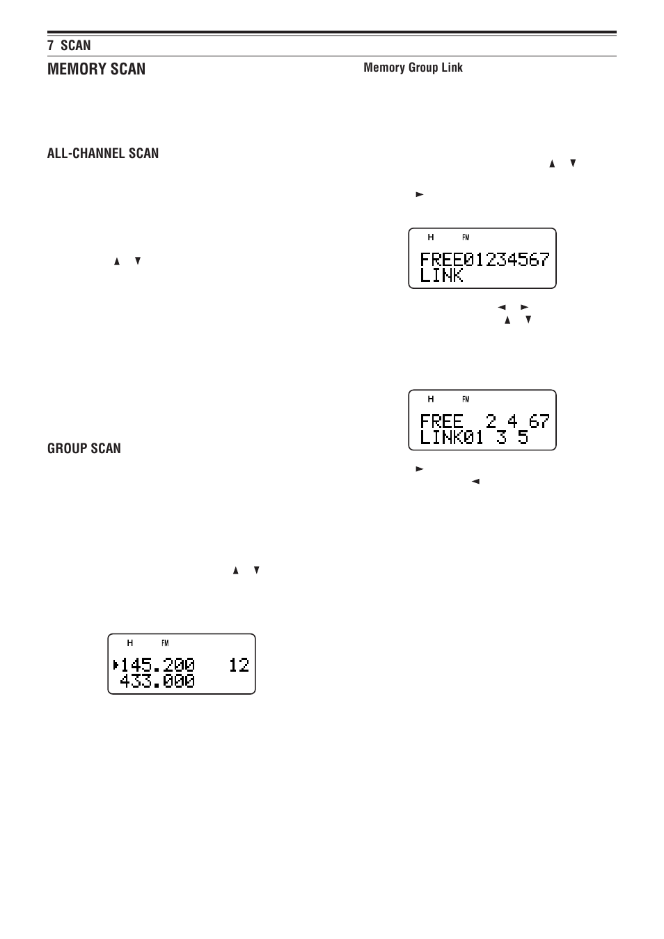 7 scan, All-channel scan, Group scan | Kenwood TH-F6A User Manual | Page 29 / 64