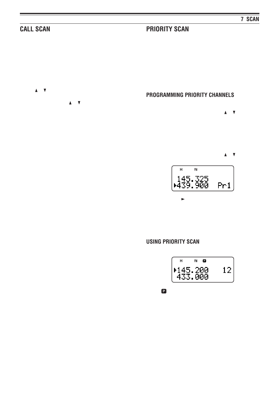 Call scan, Priority scan | Kenwood TH-F6A User Manual | Page 30 / 64