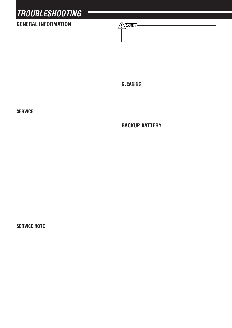 Troubleshooting, Backup battery, General information | Kenwood TH-F6A User Manual | Page 52 / 64