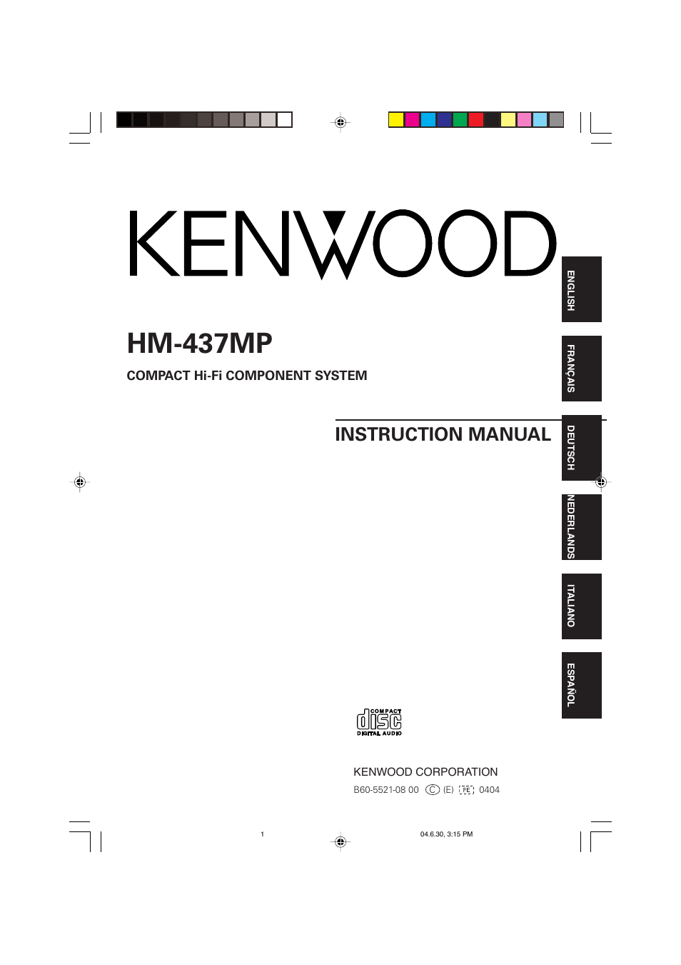 Kenwood HM-437MP User Manual | 20 pages