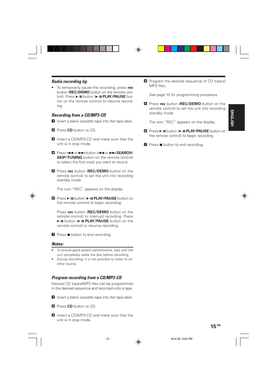 Using the cassette | Kenwood HM-437MP User Manual | Page 15 / 20