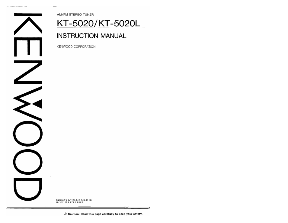 Kenwood KT-5020 User Manual | 12 pages