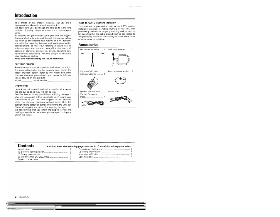 Kenwood KT-5020 User Manual | Page 2 / 12