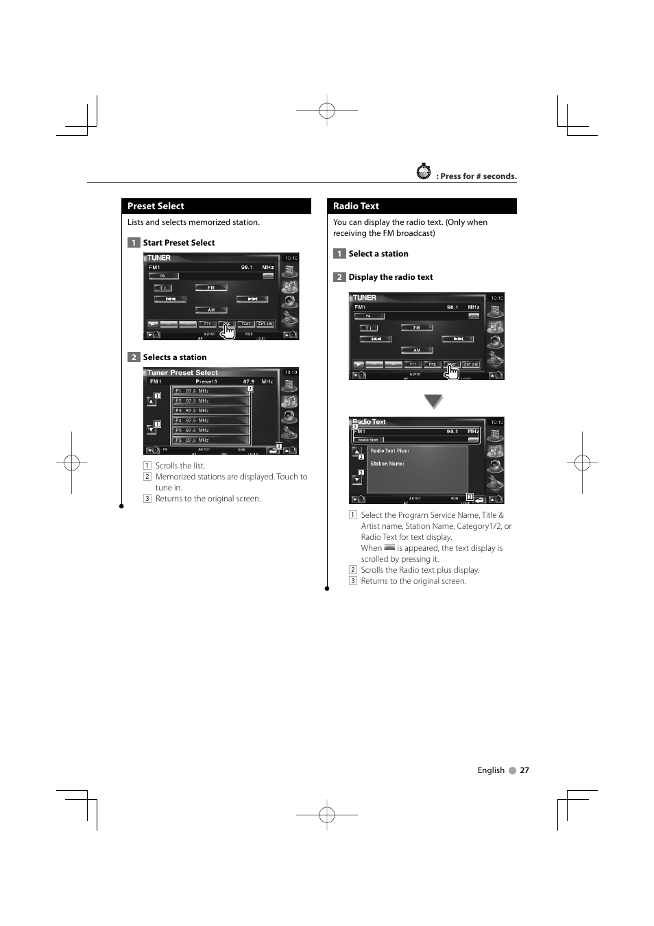 Kenwood CarPortal KOS-V1000 User Manual | Page 27 / 92