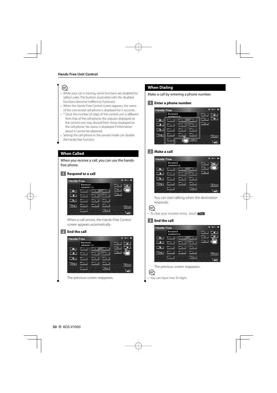 Kenwood CarPortal KOS-V1000 User Manual | Page 50 / 92