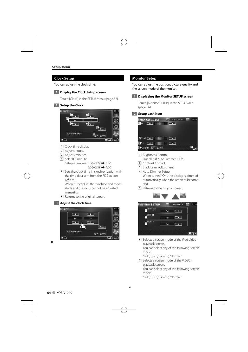 Kenwood CarPortal KOS-V1000 User Manual | Page 64 / 92