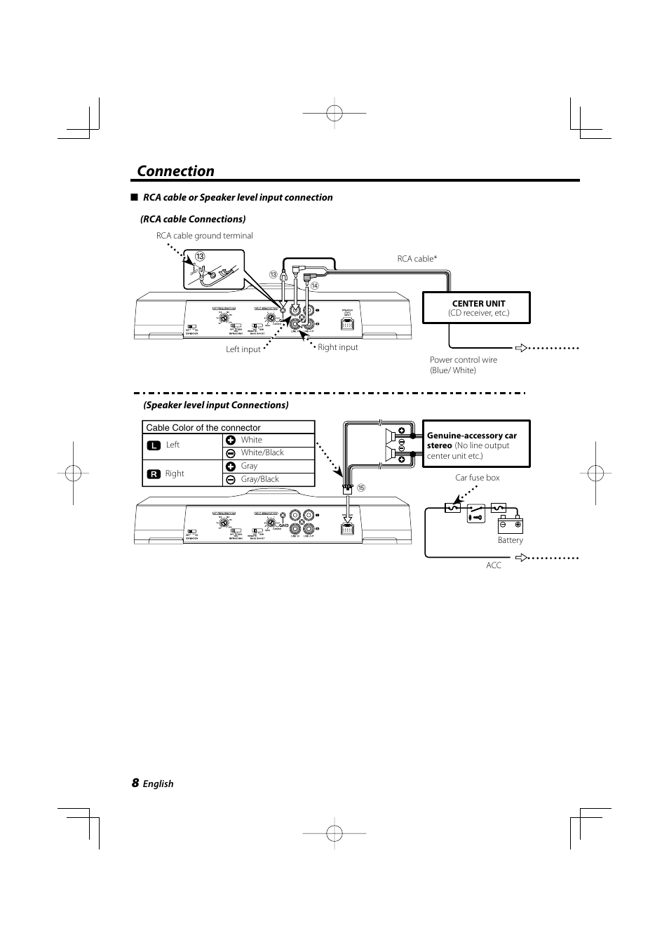 Connection | Kenwood KAC8101D User Manual | Page 8 / 10