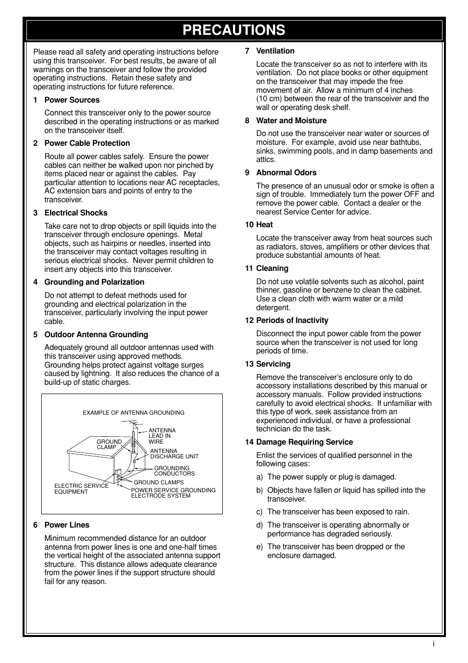 Precautions | Kenwood TS-870S User Manual | Page 3 / 104