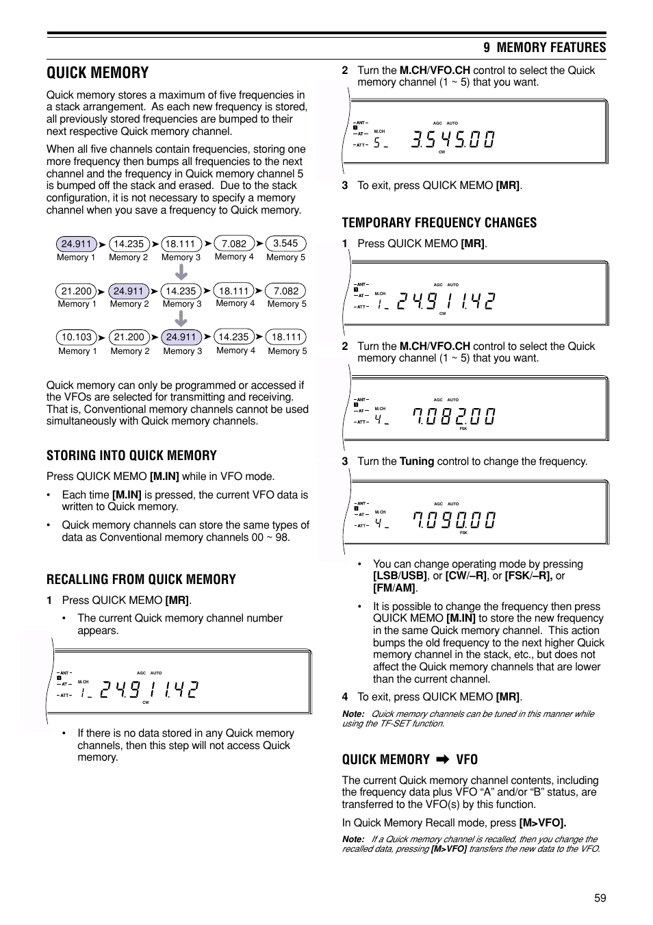 Temporary frequency changes | Kenwood TS-870S User Manual | Page 65 / 104