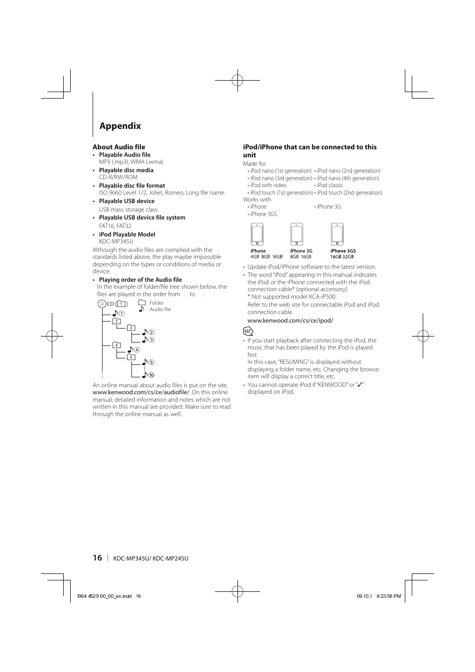 Appendix | Kenwood KDC-MP345U User Manual | Page 16 / 68