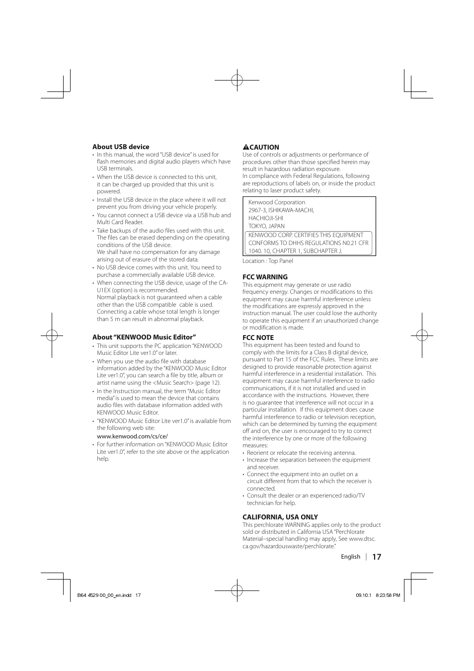 Kenwood KDC-MP345U User Manual | Page 17 / 68