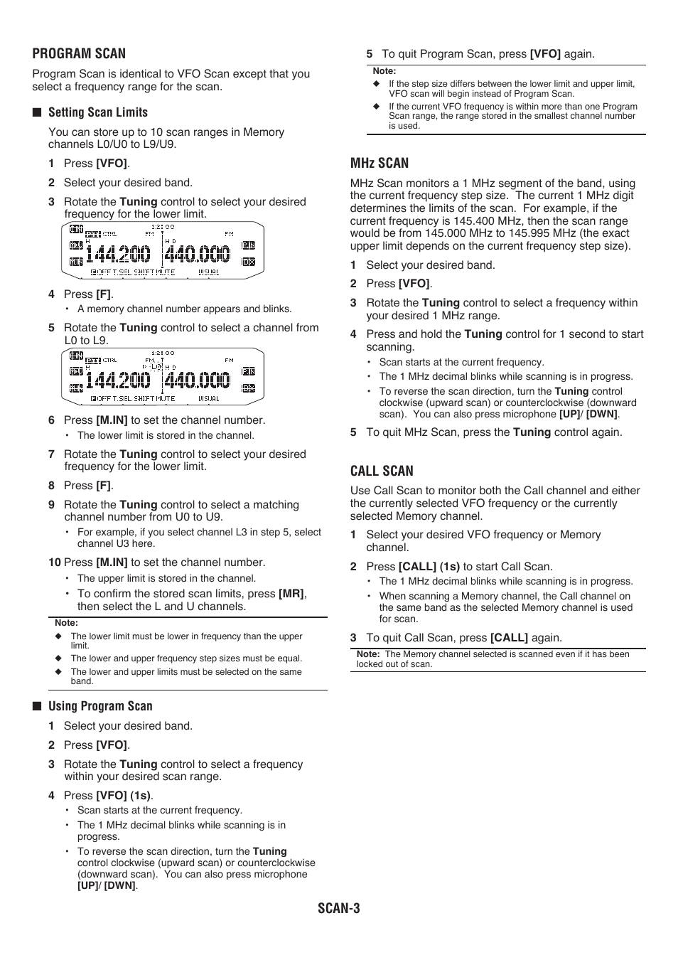 Scan- program scan, Mhz scan, Call scan | Kenwood RC-D710 User Manual | Page 16 / 66