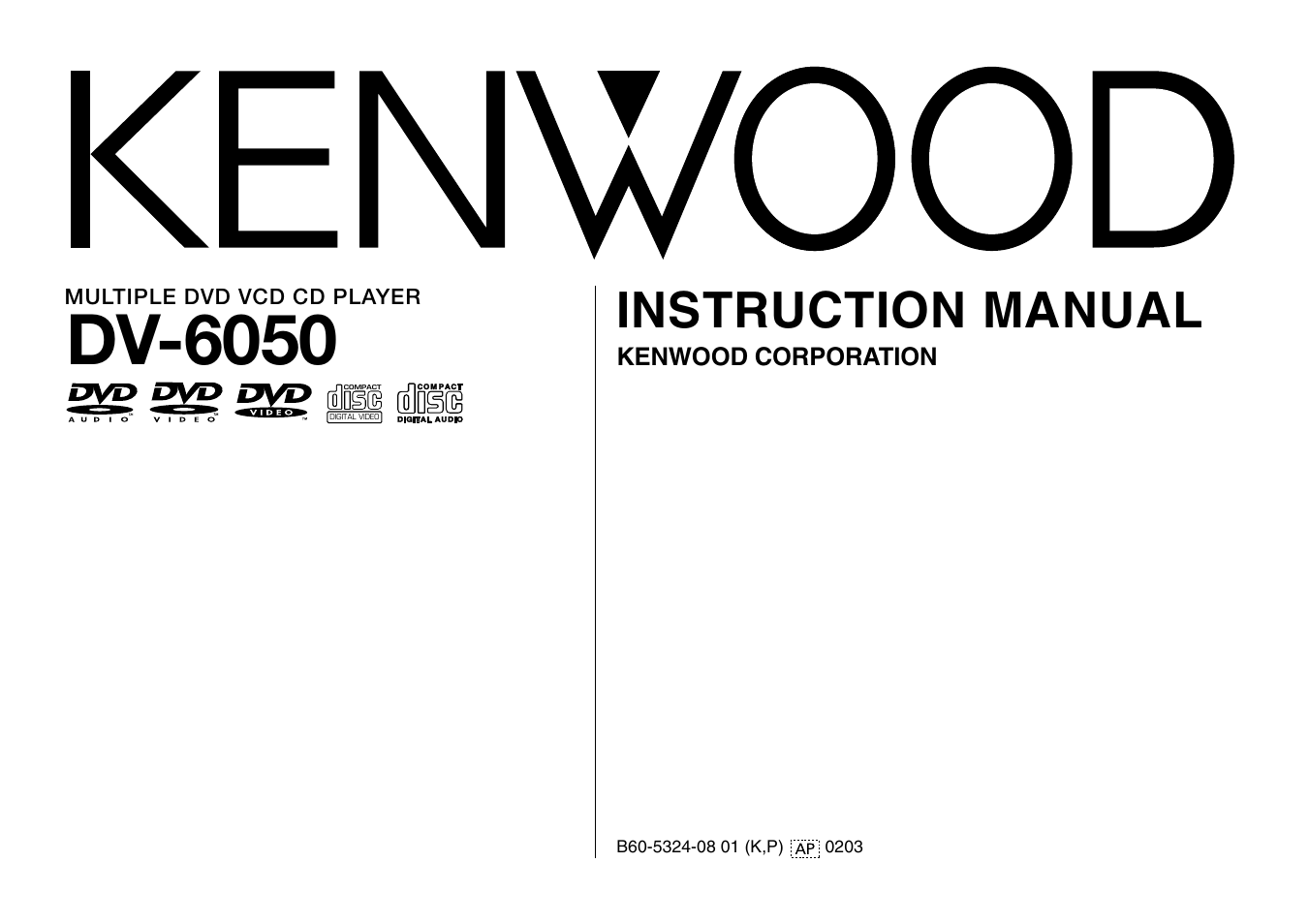 Kenwood DV-6050 User Manual | 68 pages