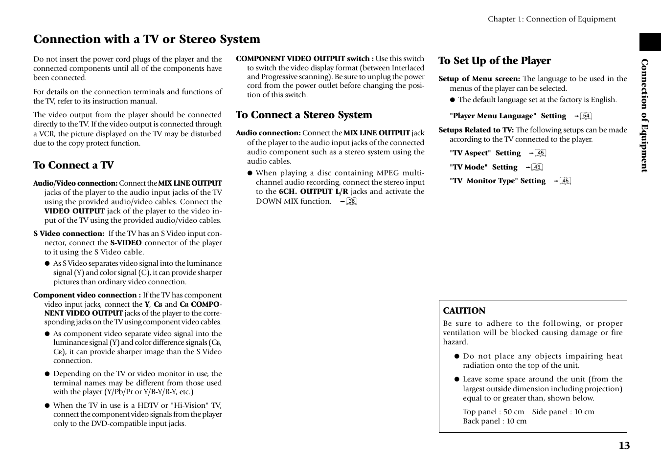 Connection with a tv or stereo system | Kenwood DV-6050 User Manual | Page 13 / 68