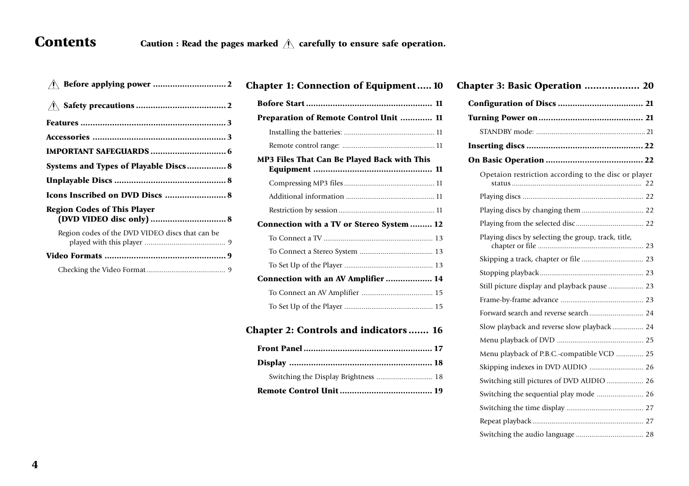 Kenwood DV-6050 User Manual | Page 4 / 68