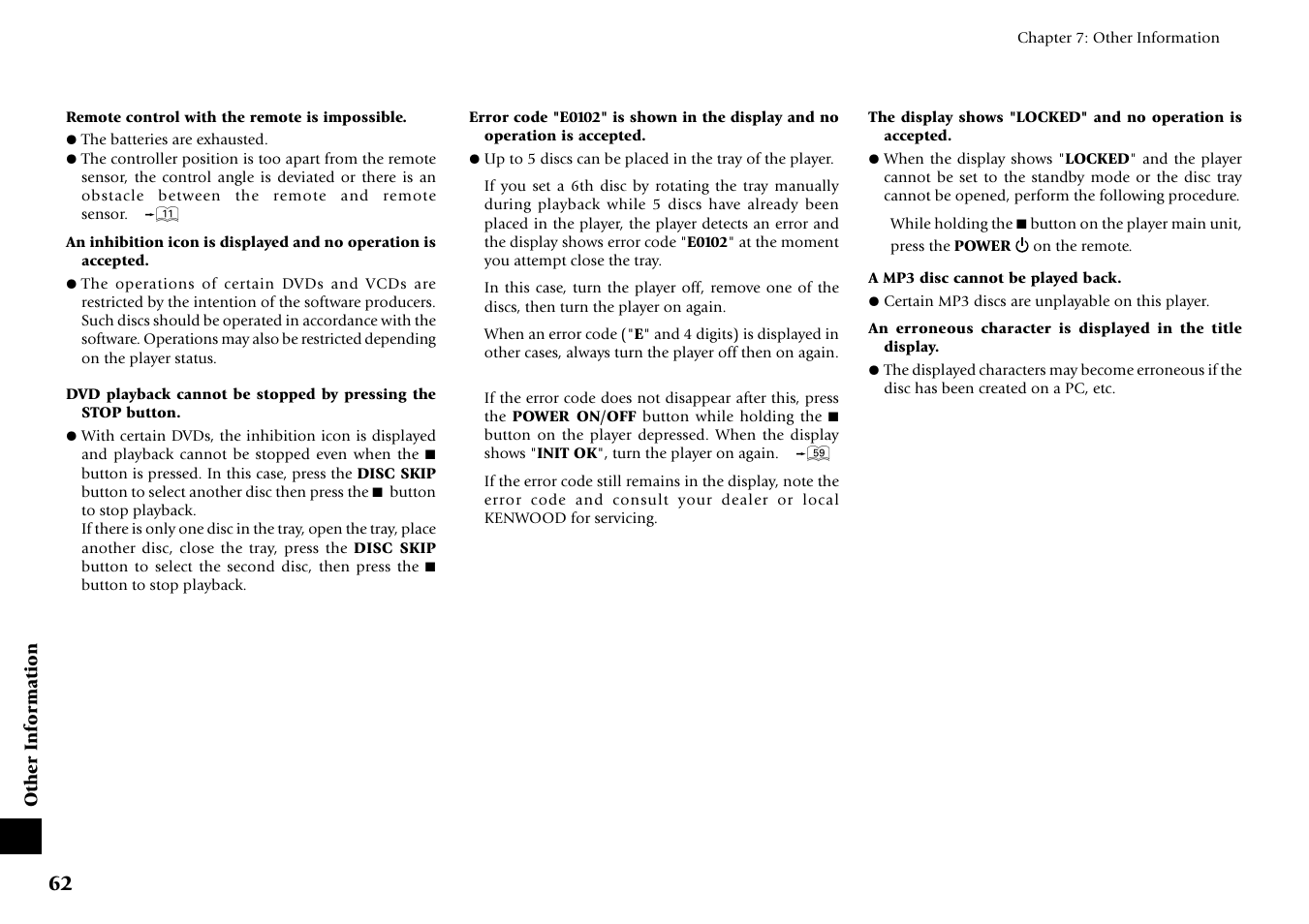 Kenwood DV-6050 User Manual | Page 62 / 68