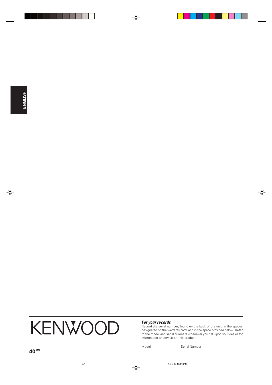 Kenwood KRF-V7090D User Manual | Page 40 / 40