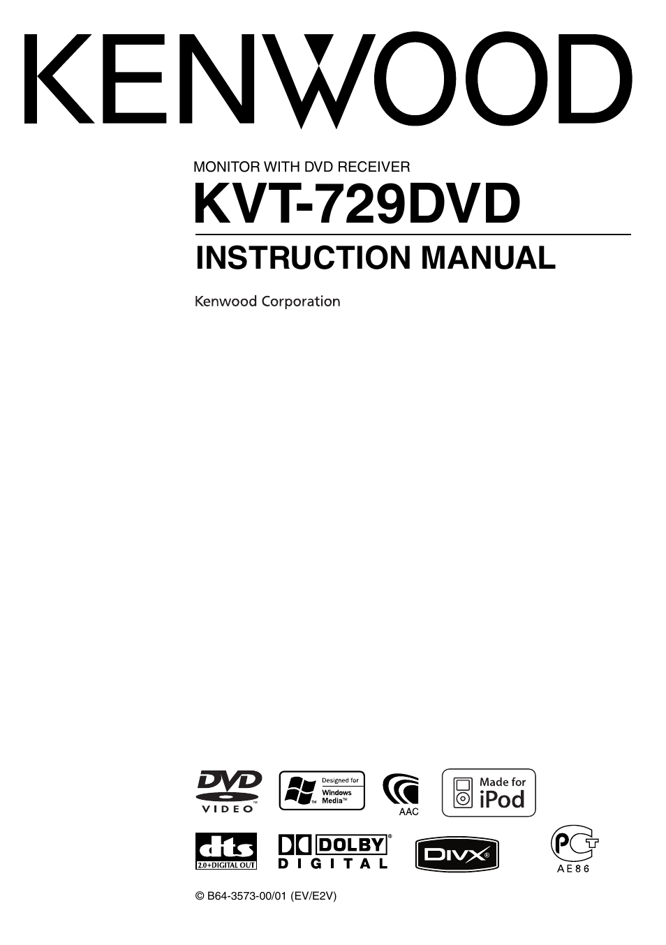 Kenwood KVT-729DVD User Manual | 100 pages