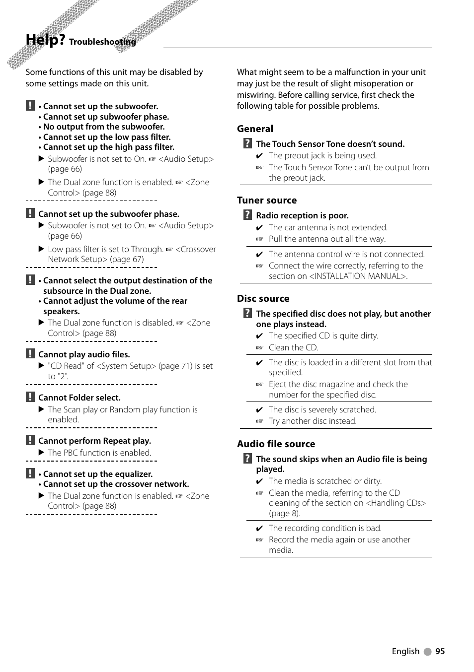 Help | Kenwood KVT-729DVD User Manual | Page 95 / 100