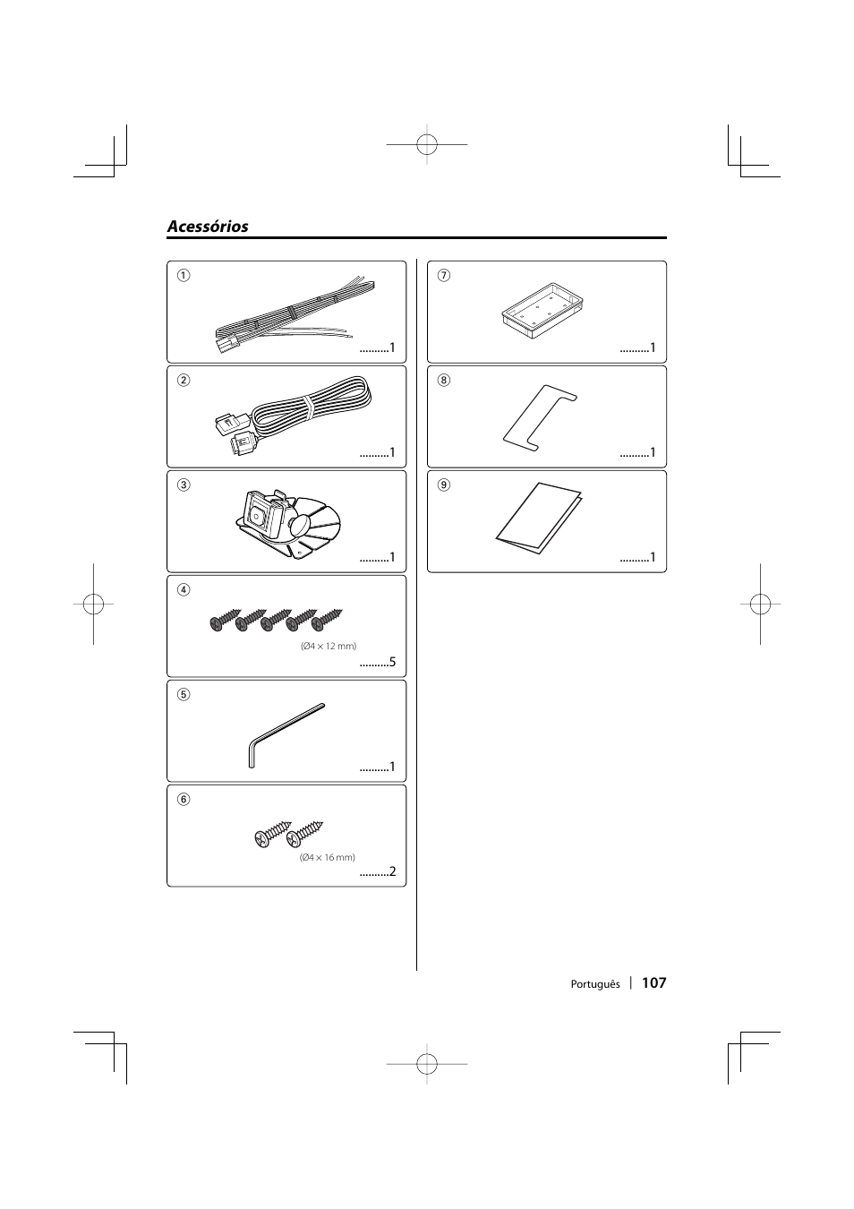 Acessórios | Kenwood LZ-702W User Manual | Page 107 / 132