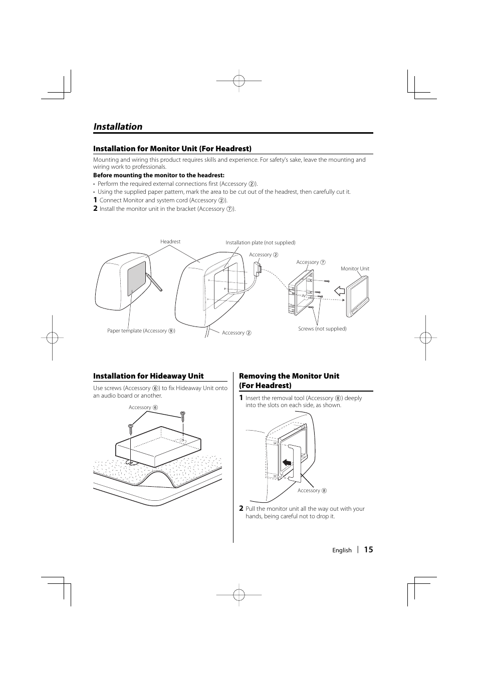 Installation | Kenwood LZ-702W User Manual | Page 15 / 132