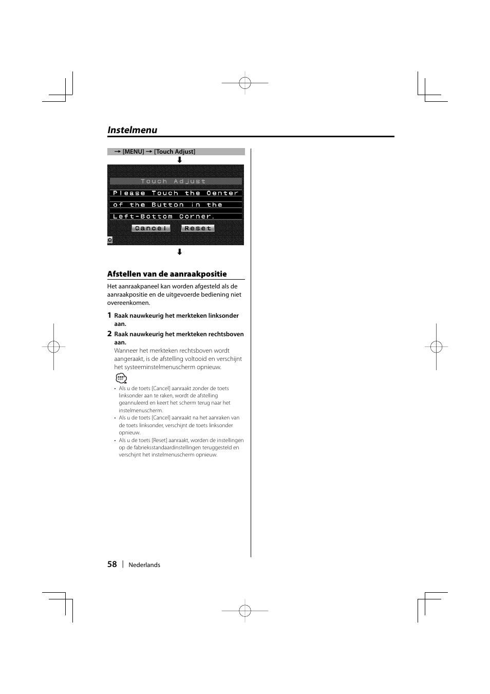 Instelmenu | Kenwood LZ-702W User Manual | Page 58 / 132