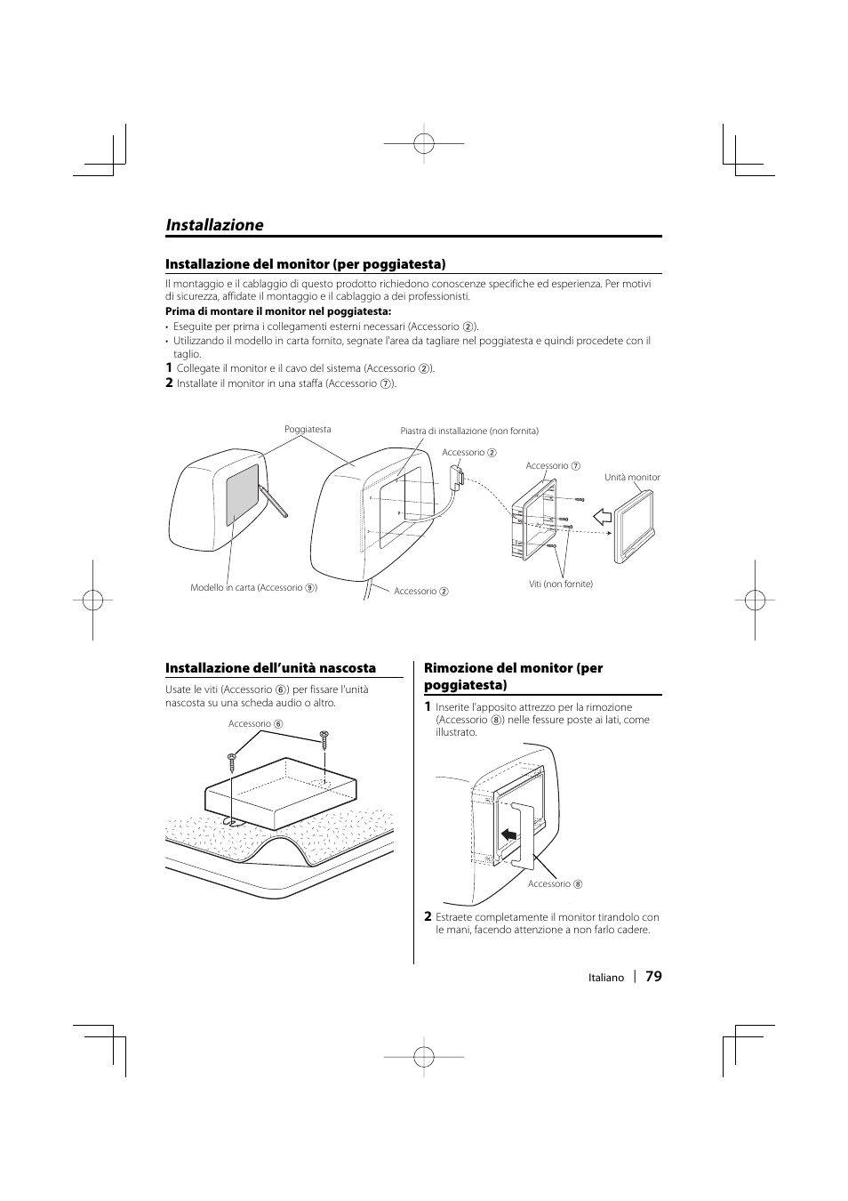 Installazione | Kenwood LZ-702W User Manual | Page 79 / 132