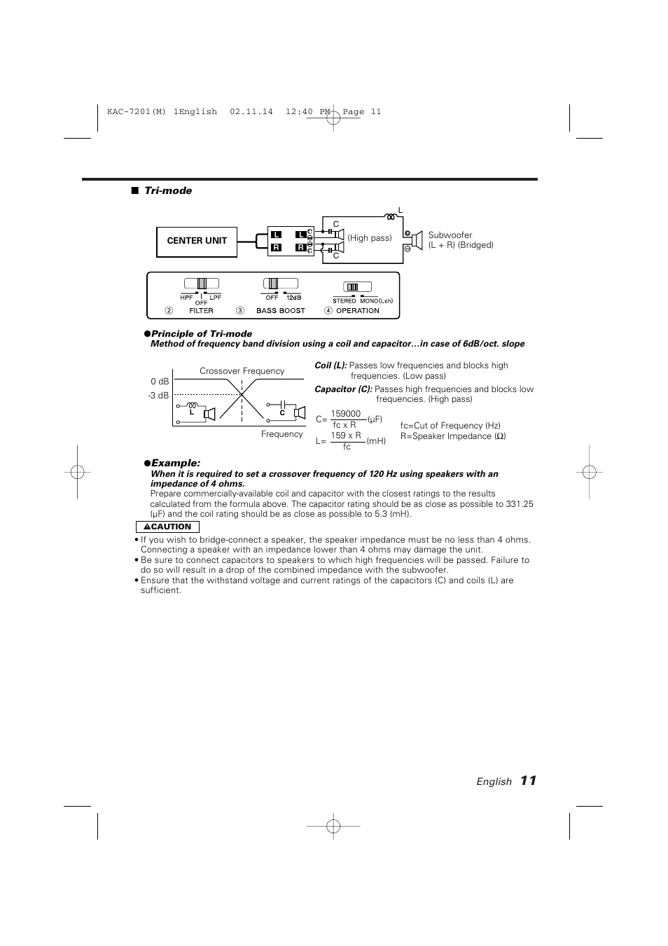 Kenwood KAC-7201 User Manual | Page 11 / 12