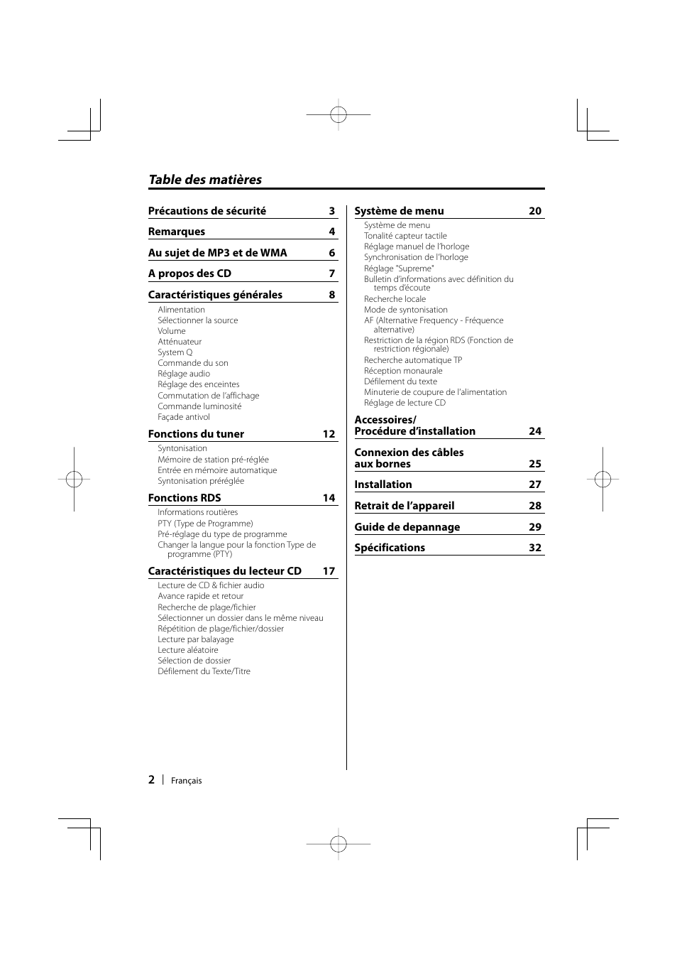 Kenwood KDC-W3534 User Manual | Page 2 / 96
