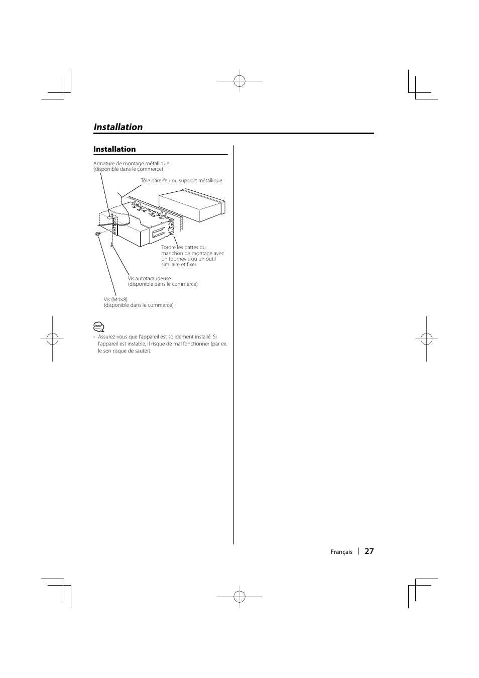 Installation | Kenwood KDC-W3534 User Manual | Page 27 / 96