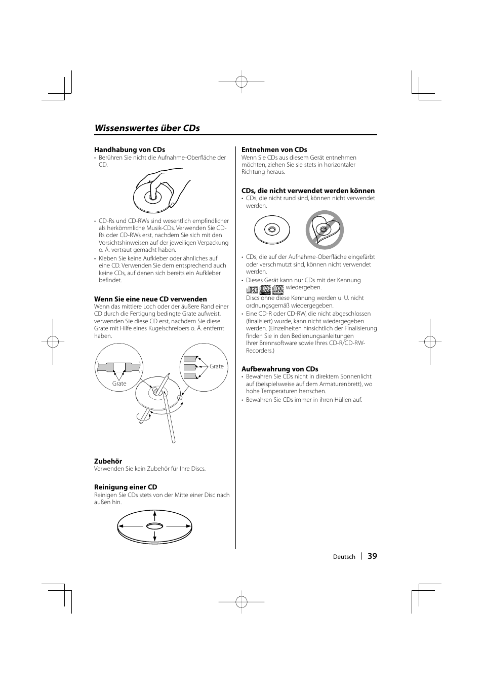 Wissenswertes über cds | Kenwood KDC-W3534 User Manual | Page 39 / 96