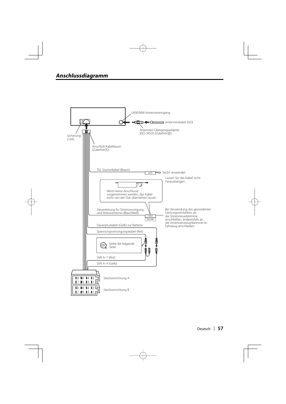 Anschlussdiagramm | Kenwood KDC-W3534 User Manual | Page 57 / 96