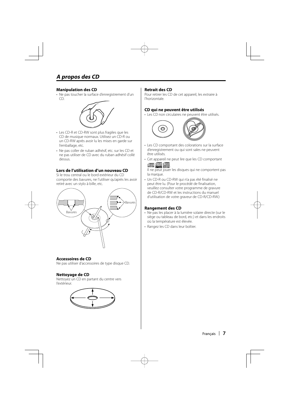 A propos des cd | Kenwood KDC-W3534 User Manual | Page 7 / 96