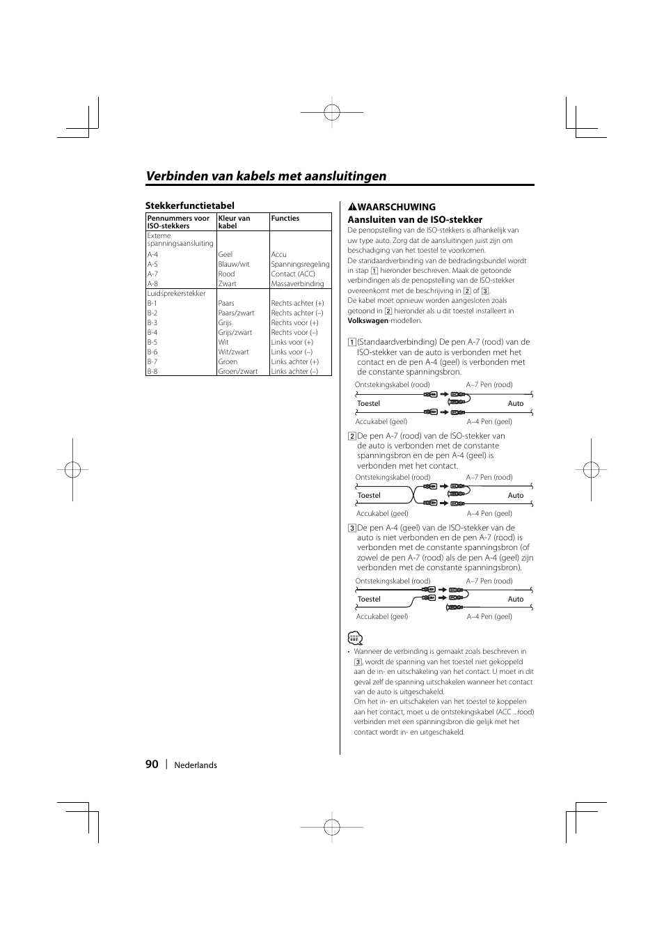 Verbinden van kabels met aansluitingen | Kenwood KDC-W3534 User Manual | Page 90 / 96