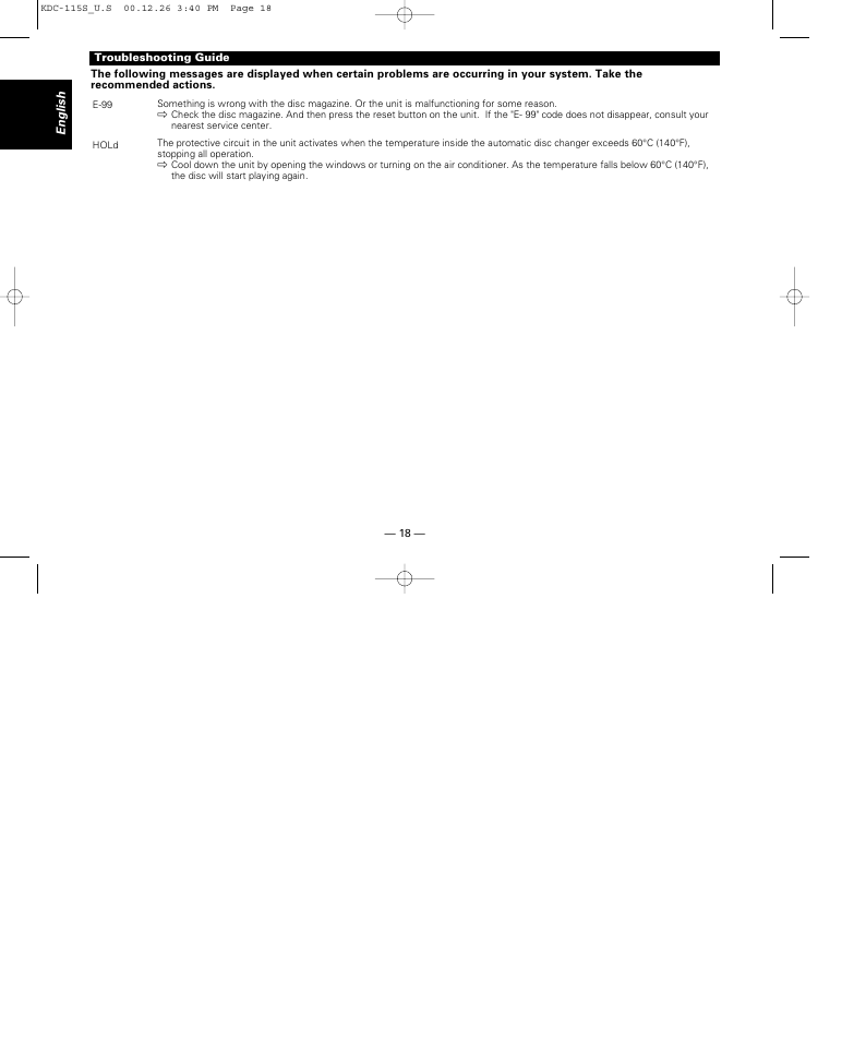 Kenwood KDC-115S User Manual | Page 18 / 19