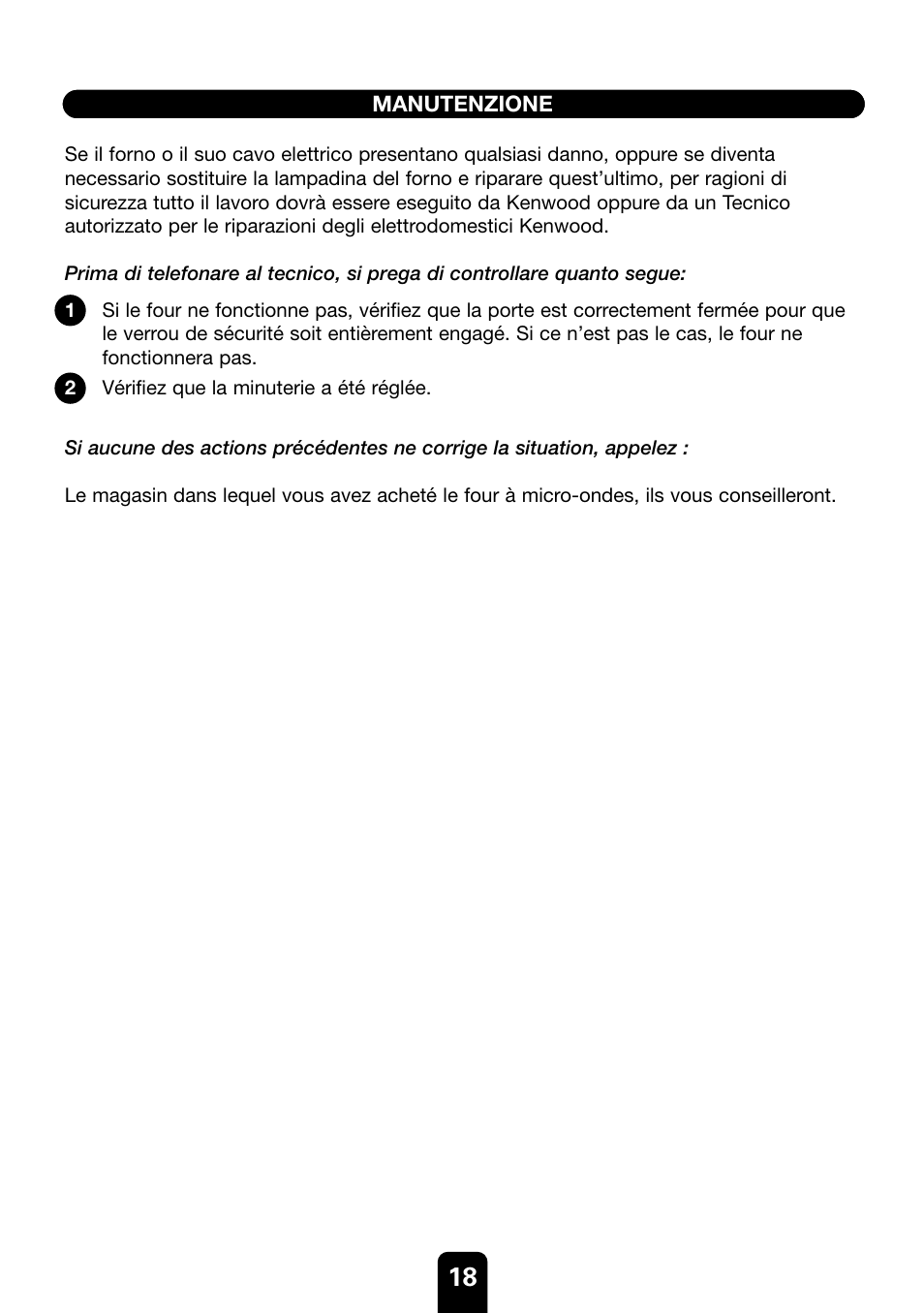 Kenwood MW430M User Manual | Page 18 / 38